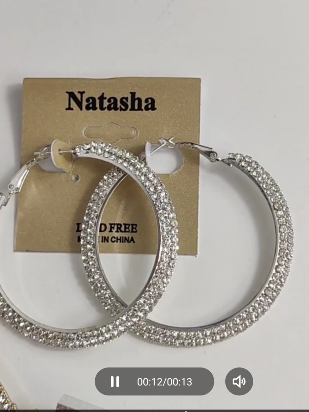 Natasha NWT 3 Pair Earrings Bundle CZ Bow Starburst Rhinestone Hoop - Picture 3 of 15
